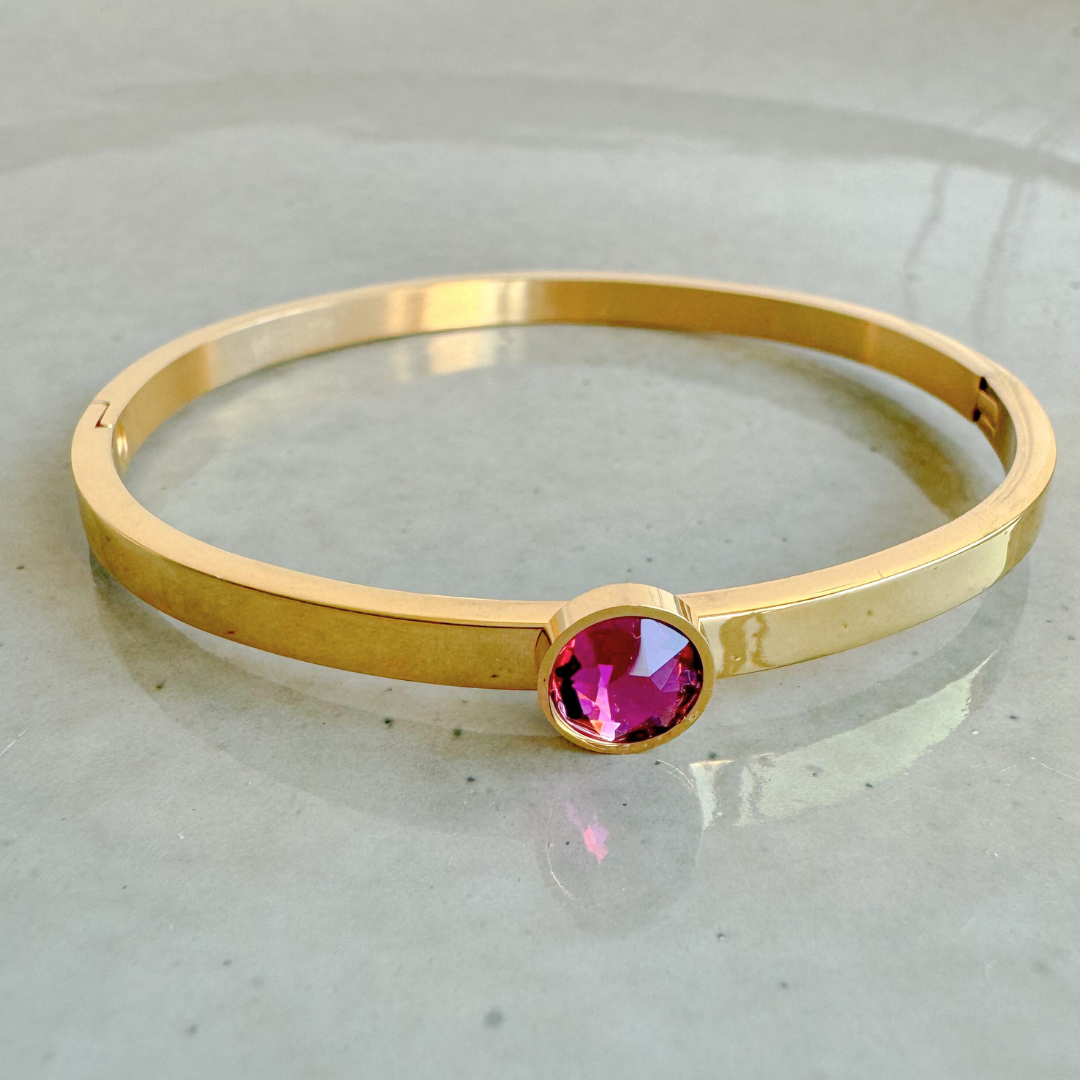 Bangle Armband Swarovski | Goud - Magenta