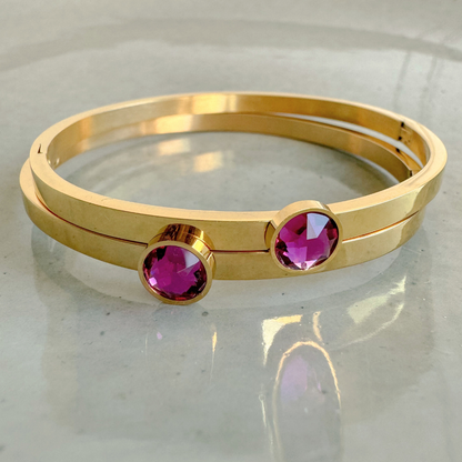 Bangle Armband Swarovski | Goud - Magenta