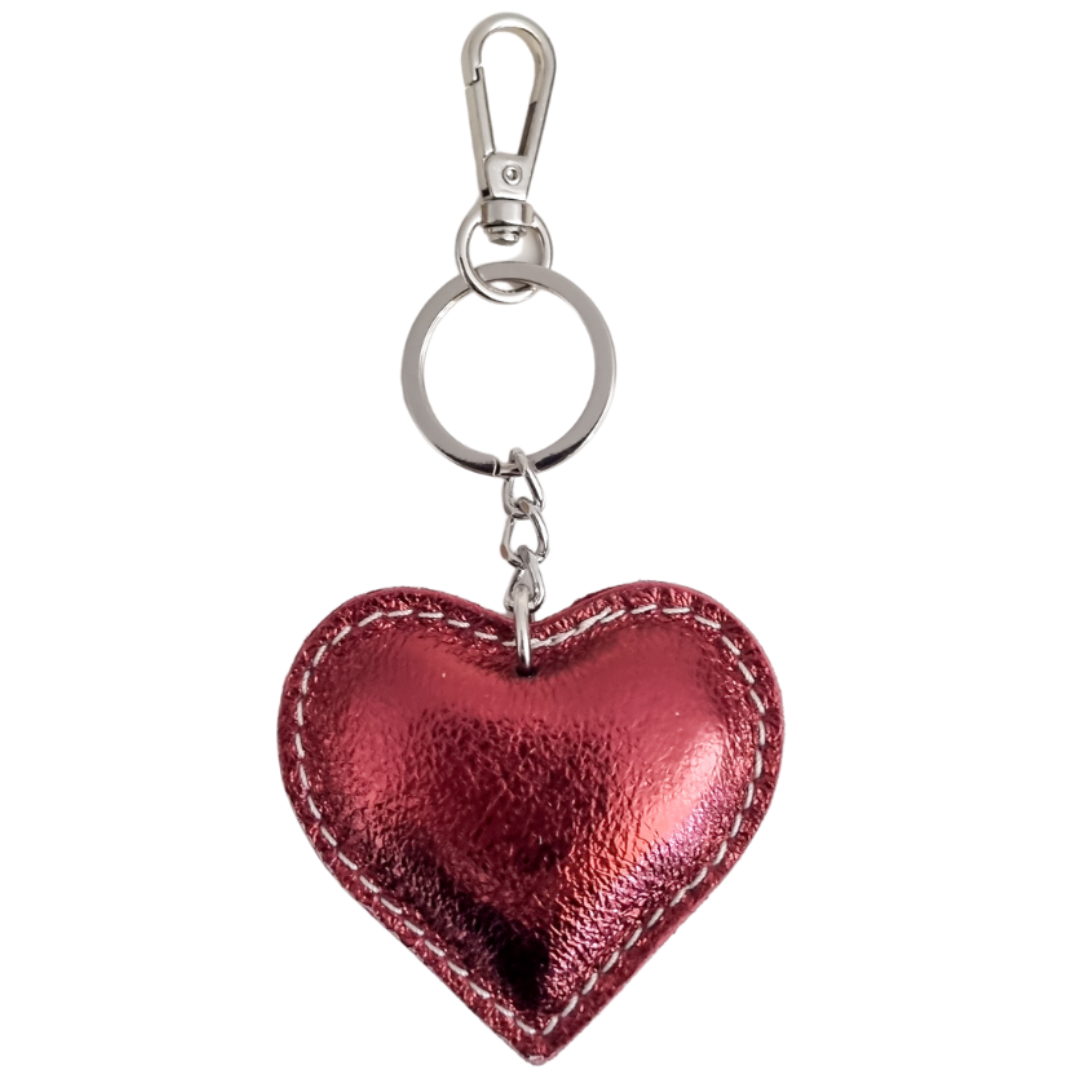 Heart Keychain | Bordeaux Metallic