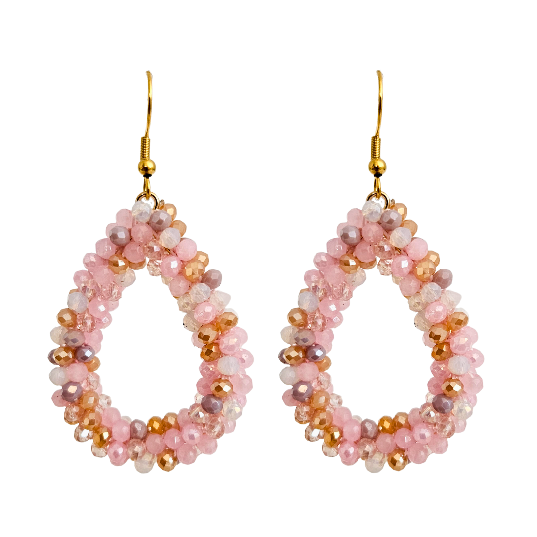 Earrings Drop Facet | Powder Pink