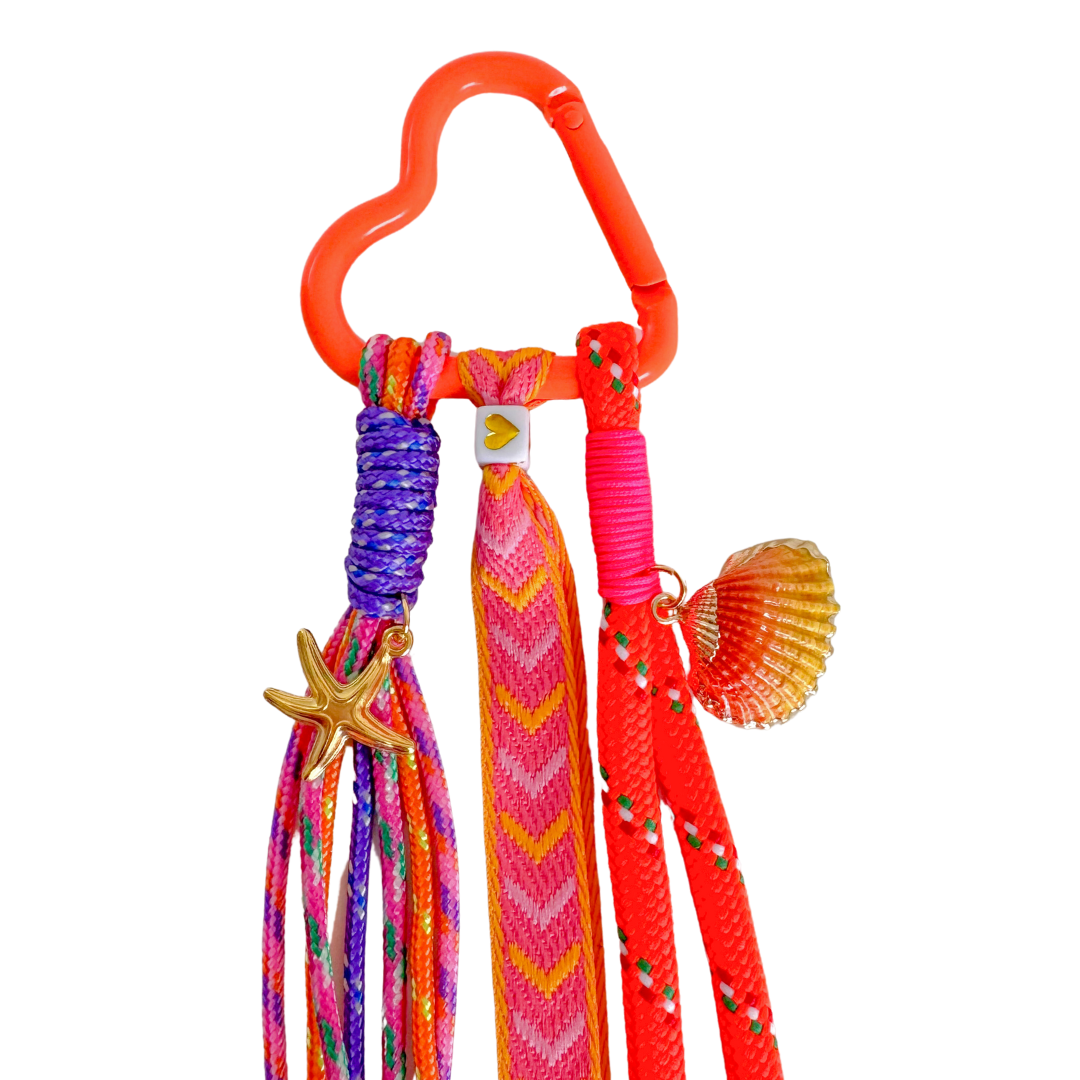 Telefonkabel kurz | Fuchsia-Türkis
