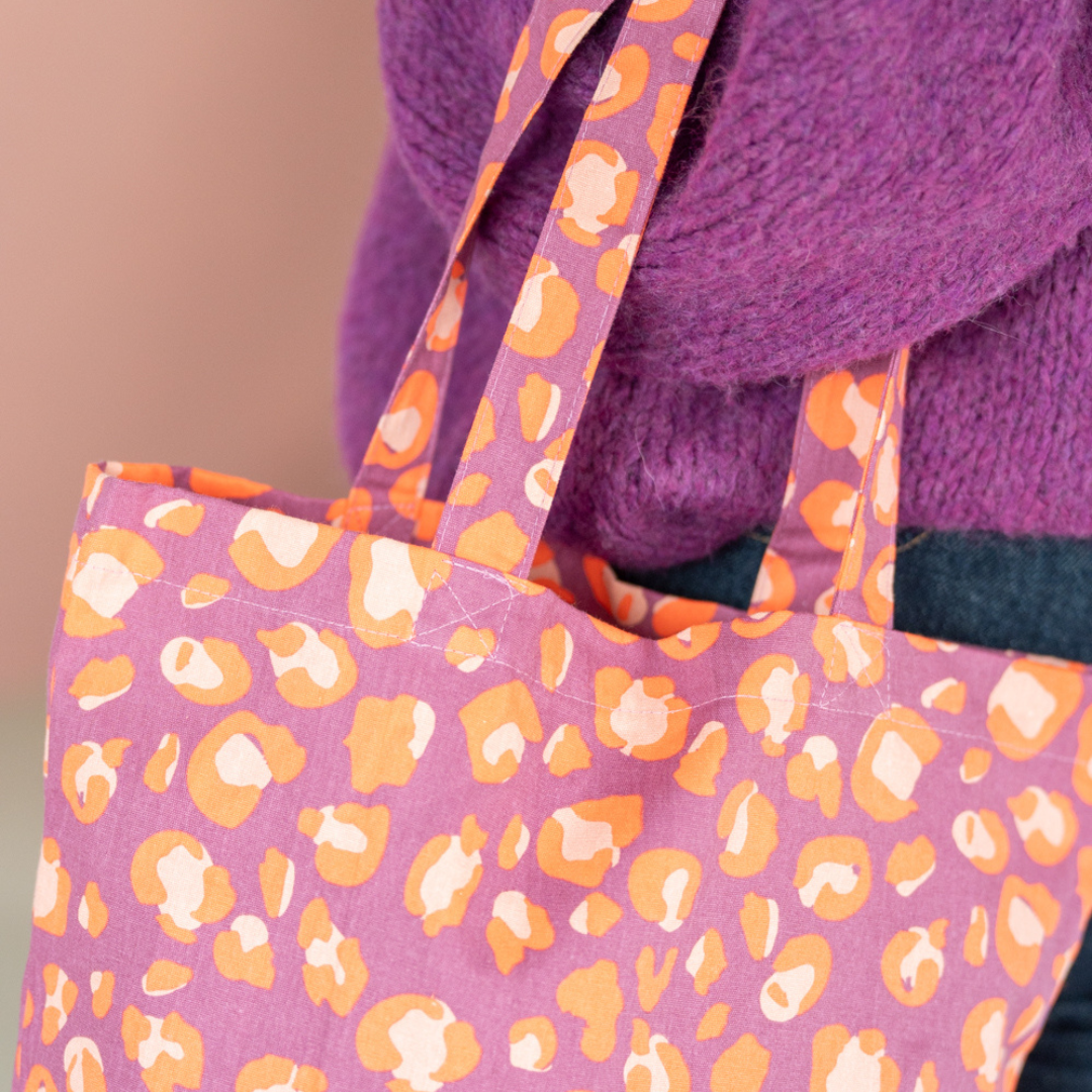 Katoenen Tas | Leopard Purple