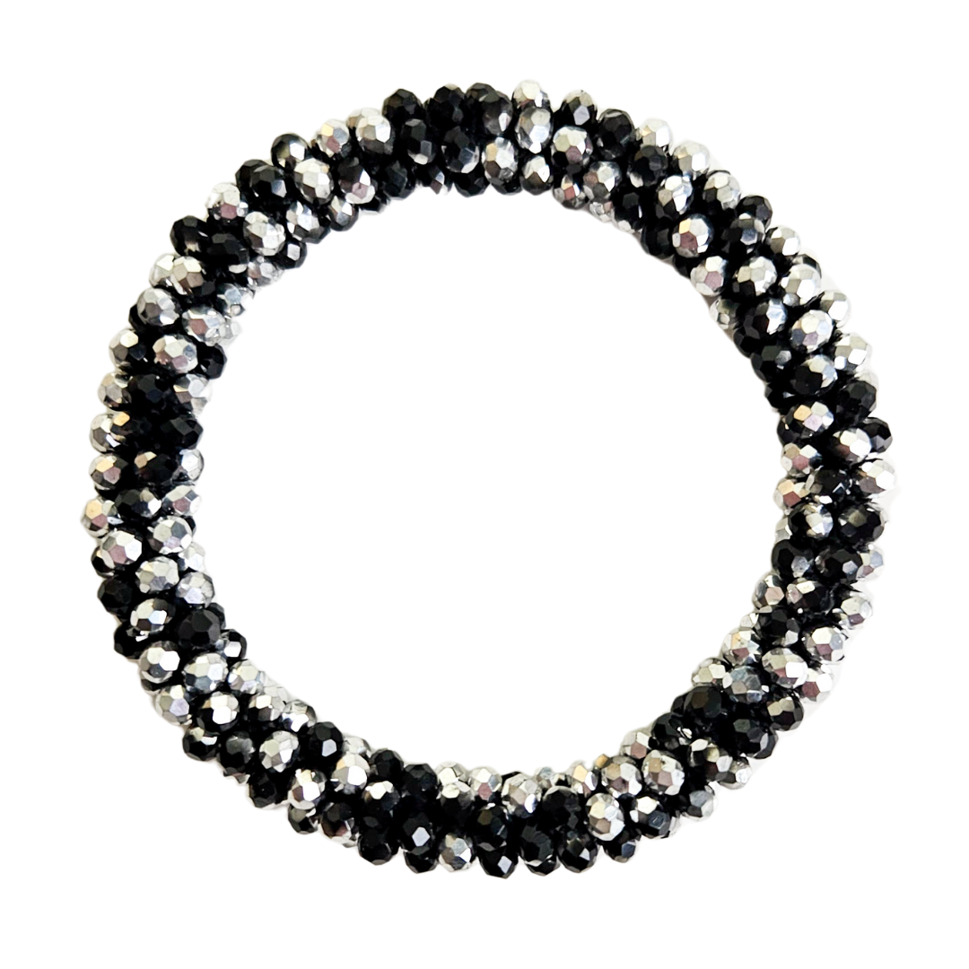 Facet Rol Armband | Black - Silver