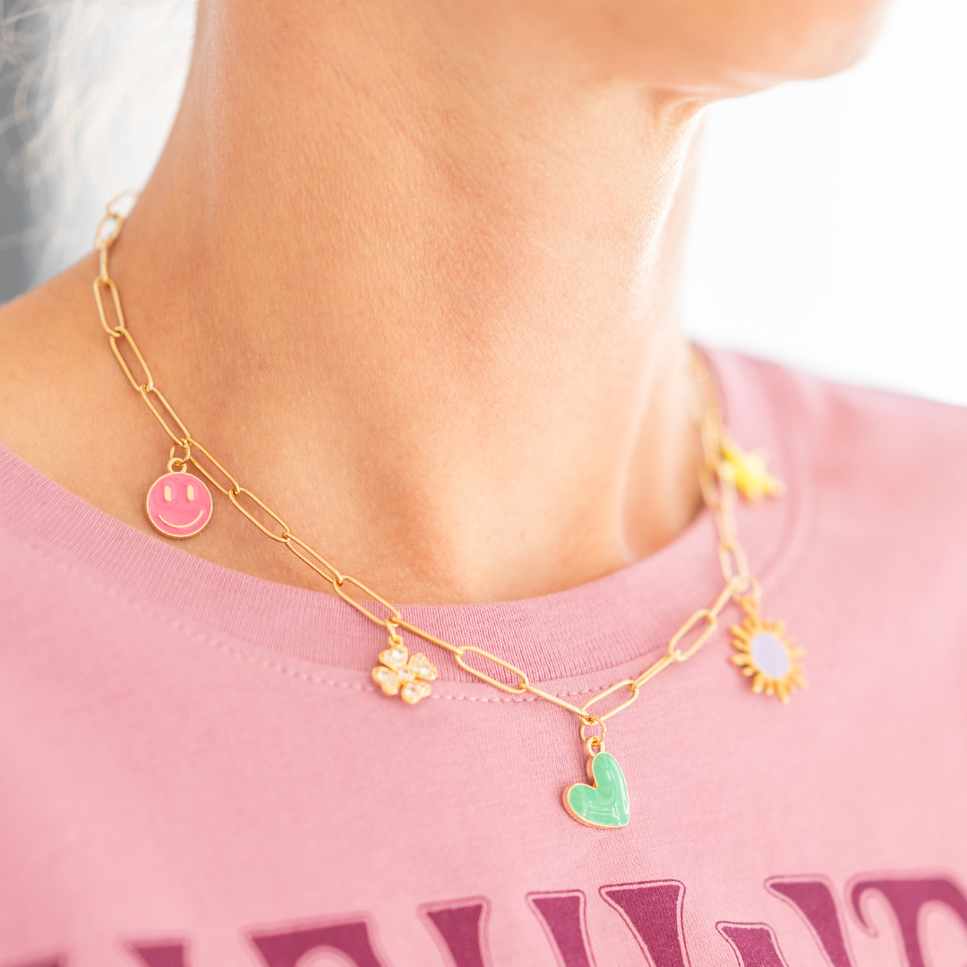 Link chain with charms | Happy