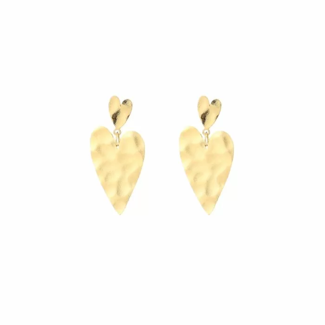 Oorbellen Two Hearts | Goud