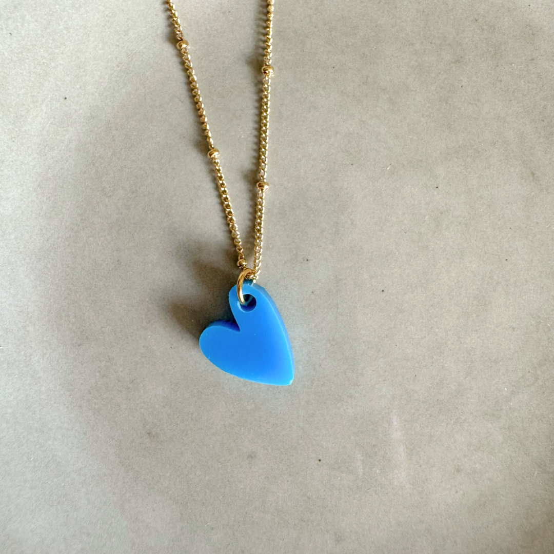 Ketting Lume Charms | Heart Blue Gold