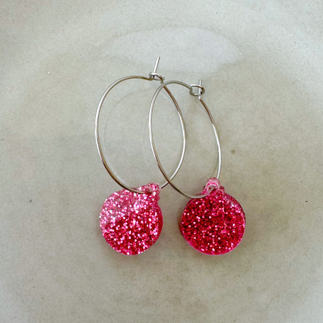 Oorbellen Hoops Lume Charms Festive | Christmas Baubles - Magenta
