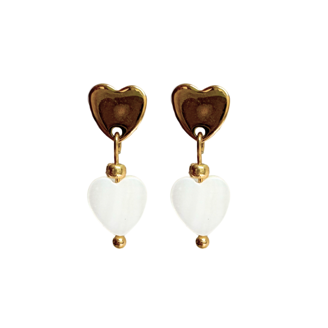 Earrings Shell Hearts | Ivory