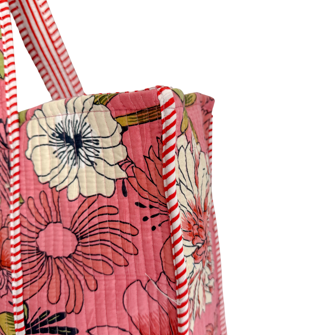 Tote Bag Veerle | Flowers Blush Pink