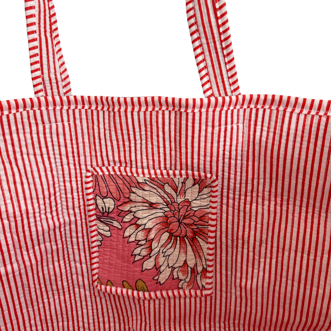 Tote Bag Veerle | Flowers Blush Pink