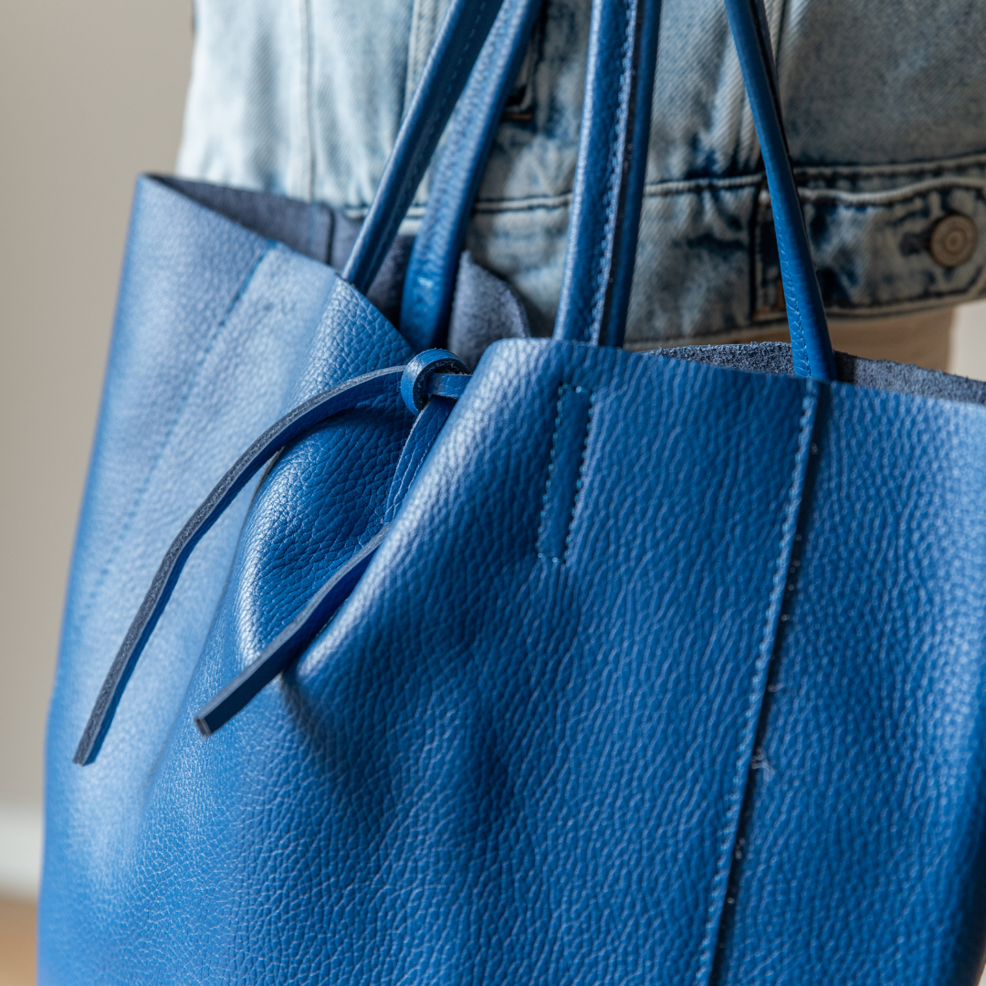 Shopper (leather) Liene | Cobalt blue
