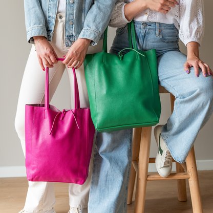 Shopper (leather) Liene | Grass green