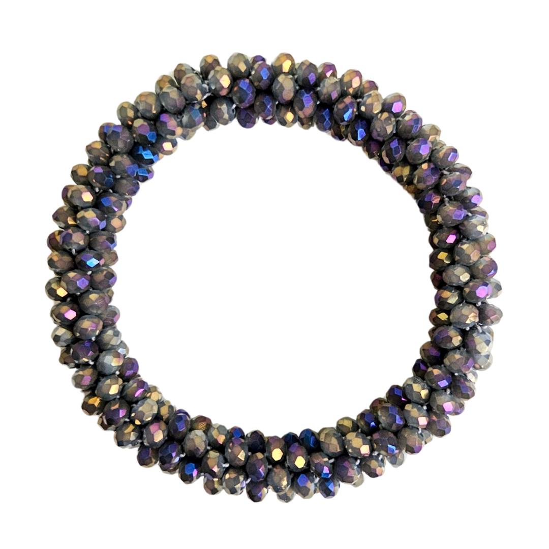 Roll On Facet Armband | Shine Grey Purple