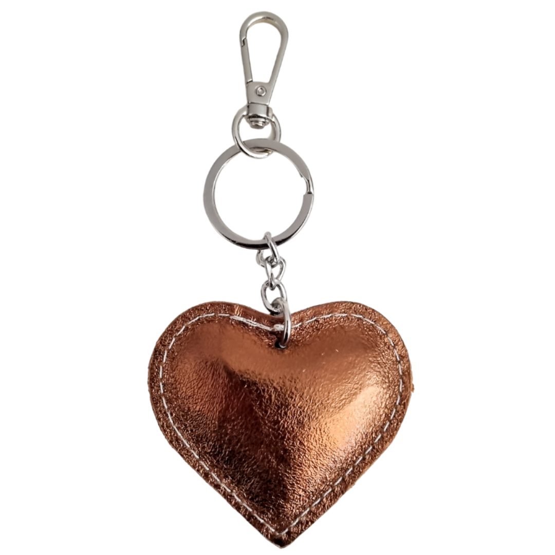 Heart Keychain | Bronze Metallic