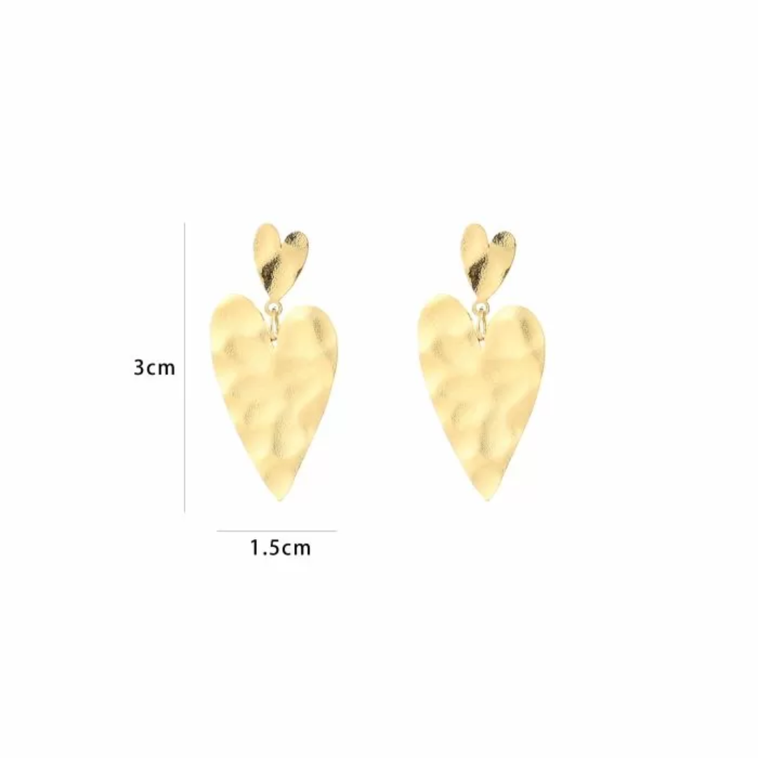 Oorbellen Two Hearts | Goud