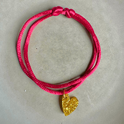 Armband  Lume Charms Glitter | Heart - Gold