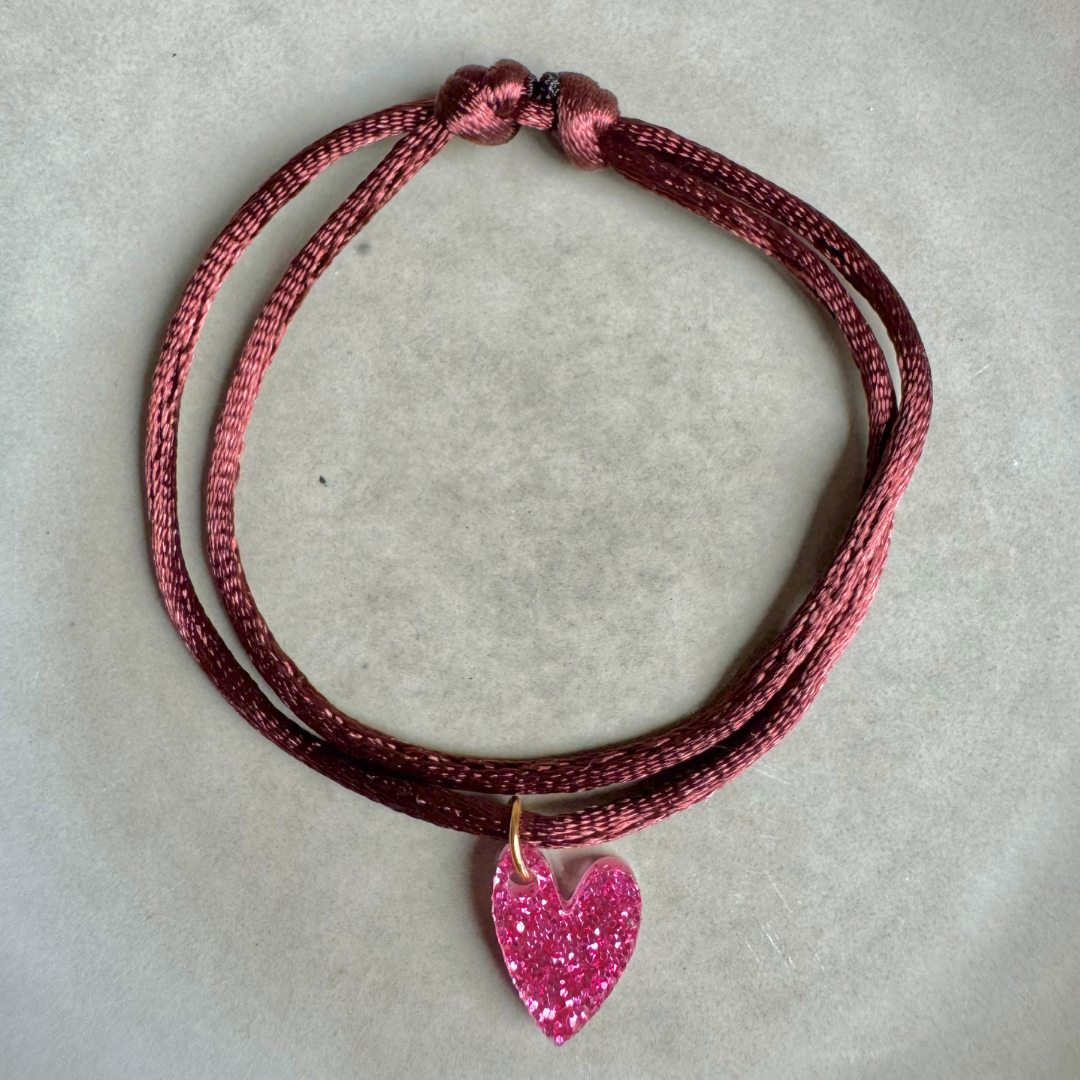 Armband  Lume Charms Glitter | Heart - Magenta