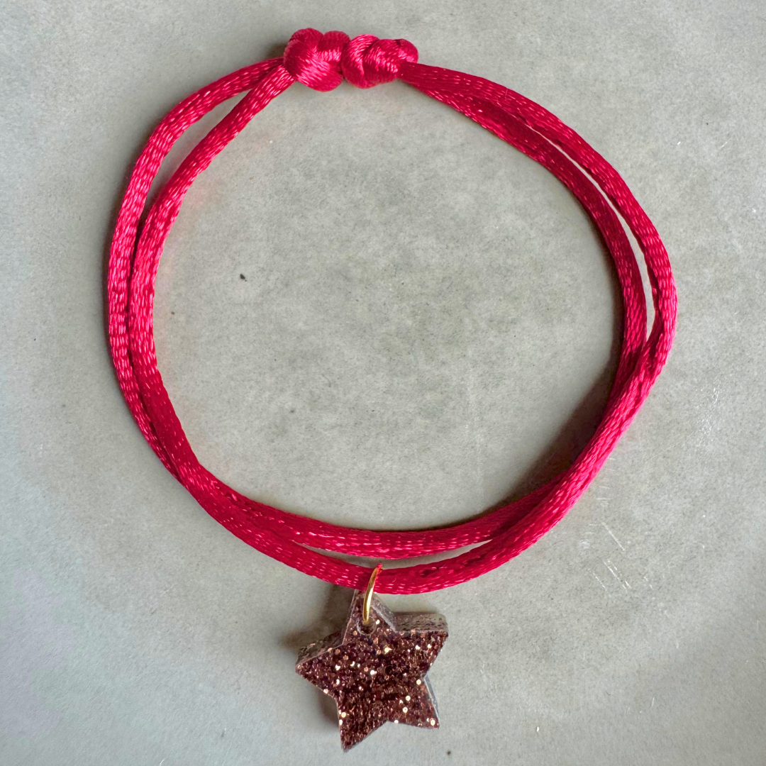 Armband  Lume Charms Glitter | Ster - Chocolate