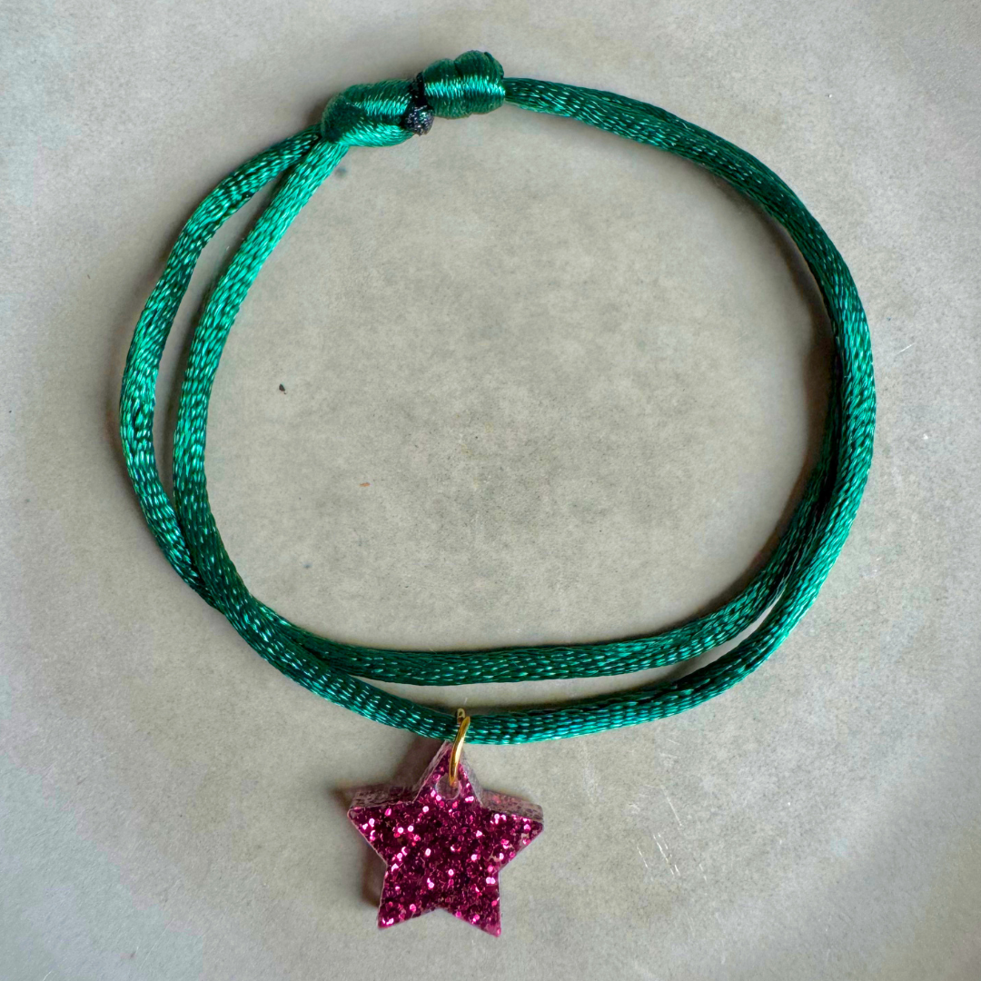 Armband  Lume Charms Glitter | Ster - Wine