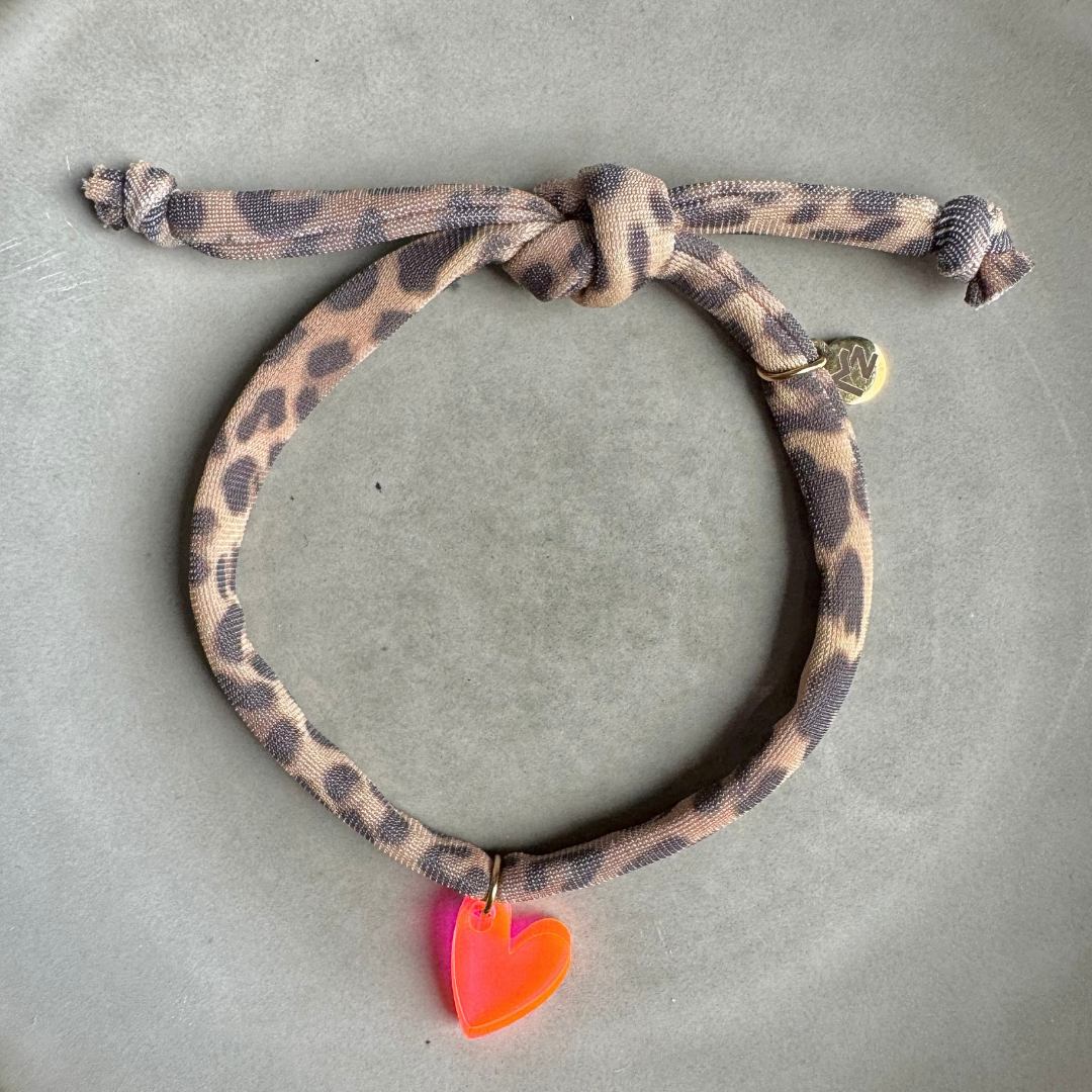 Armband Lume Charms Panter | Hart - Neon Pink