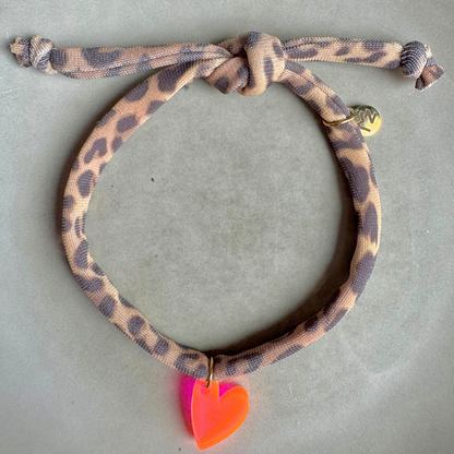 Armband  Lume Charms Panter | Hart - Neon Pink