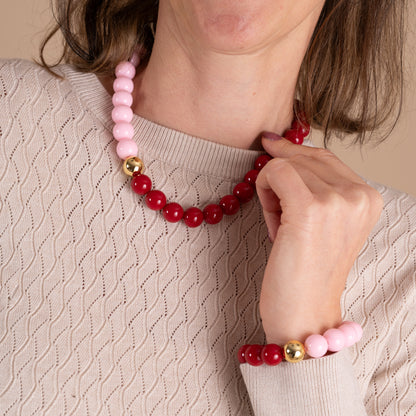 Bold Beads Ketting Two Tone | Peony &amp; Cherry