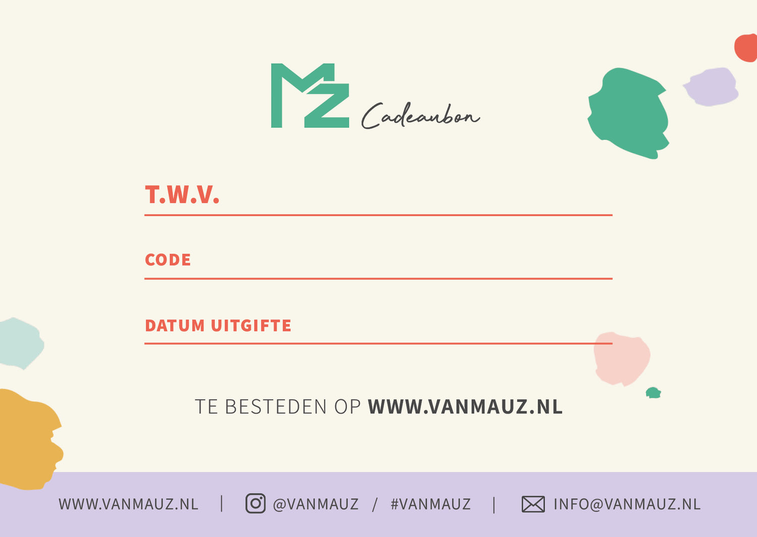 vanMauZ Kadobon | Per Post