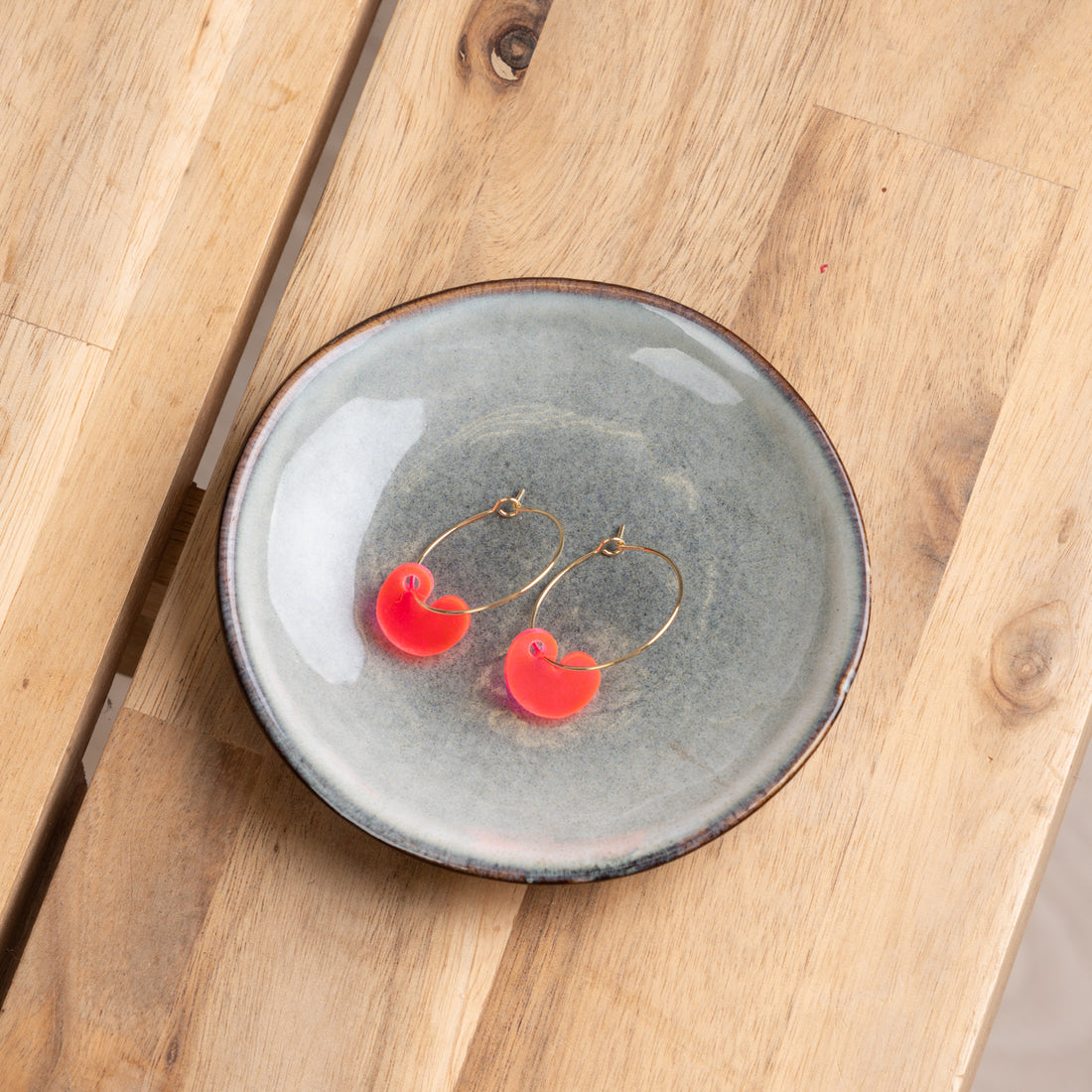 Oorbellen Hoops Lume Charms | Pompeblêdsjes Neon Pink