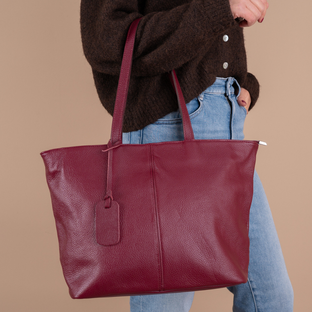 Leder Shopper Diede | Burgundy