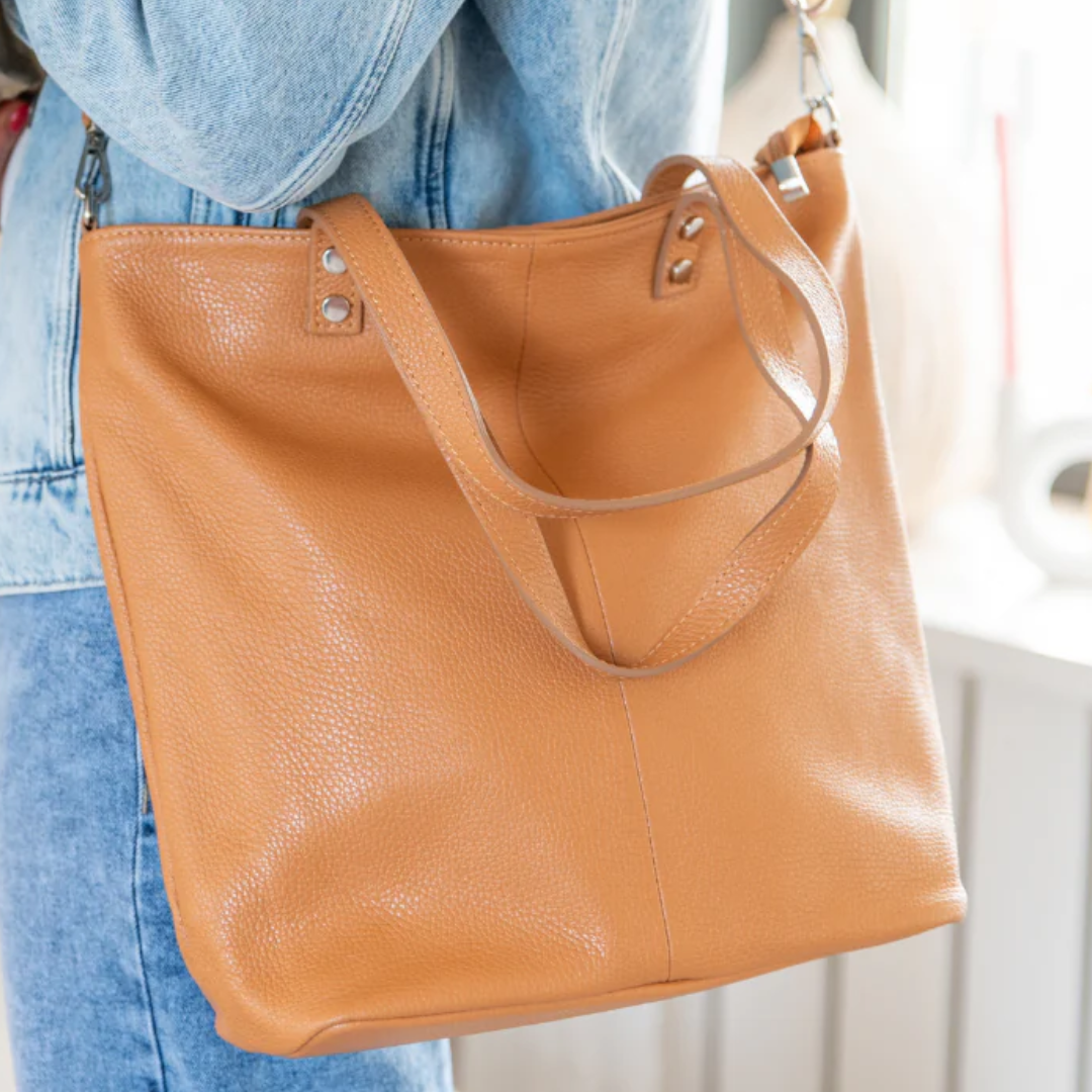 Leather Shopper Dore | Camel