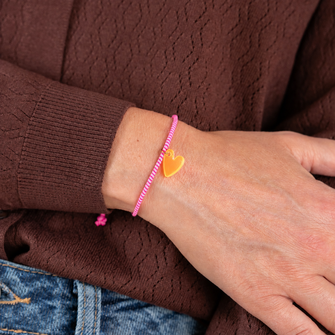 Armband  Lume Charms Fizz | Hart - Neon Orange