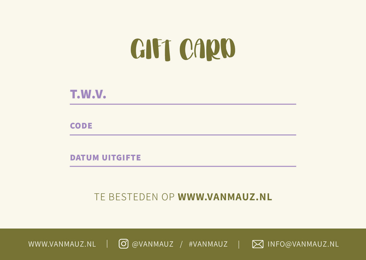 vanMauZ gift voucher