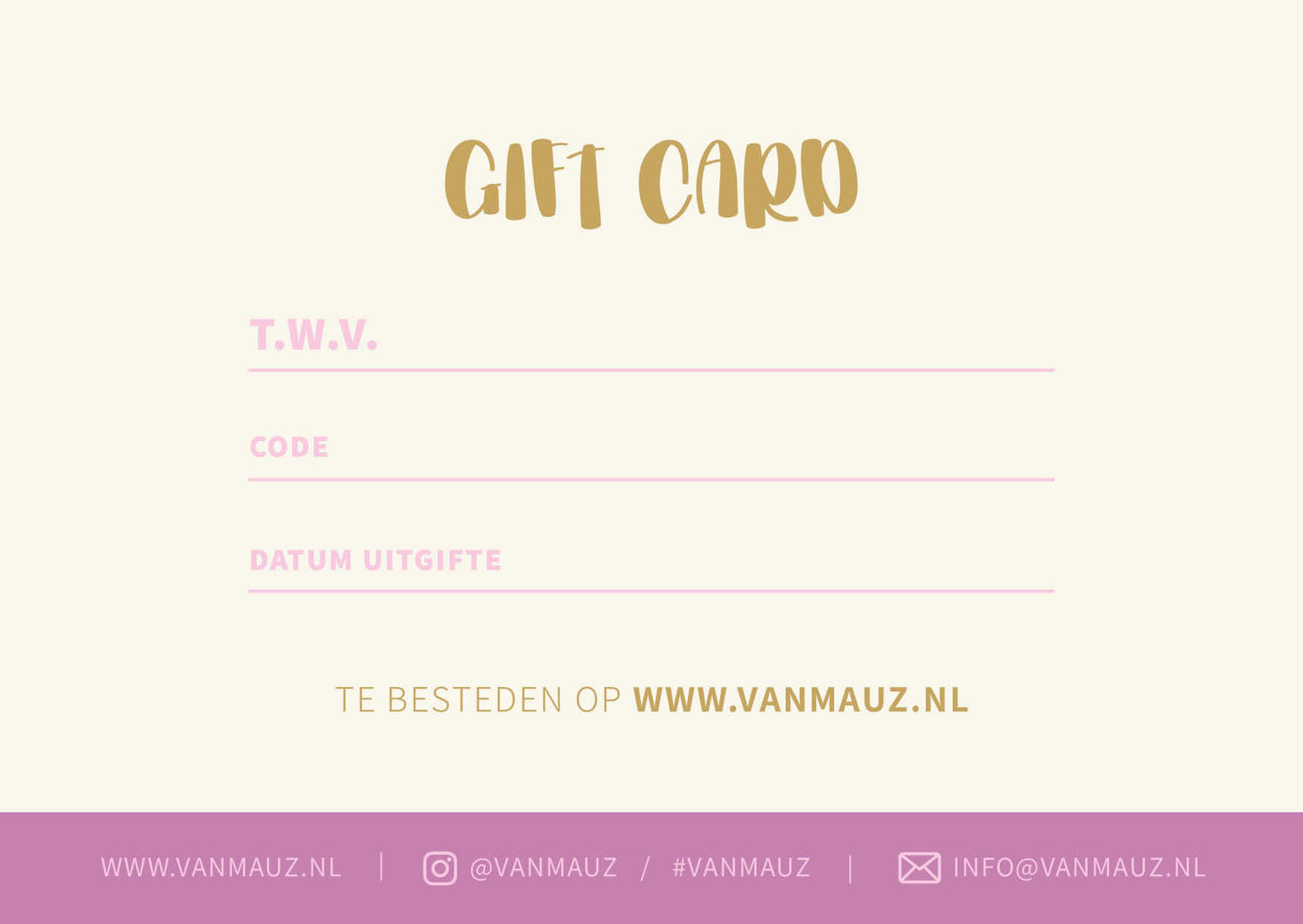 vanMauZ Geschenkgutschein | Per Post