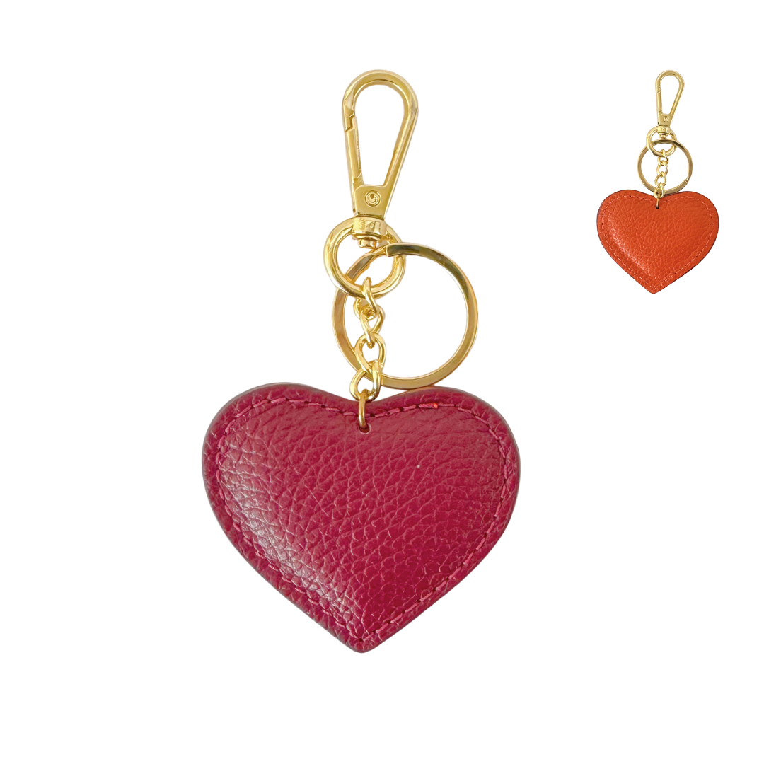 Sleutelhanger Hart Ive | Burgundy - Papaya