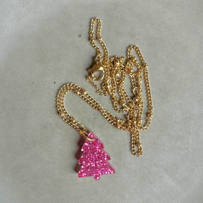 Ketting Lume Charms Glitter | Christmas Tree - Magenta