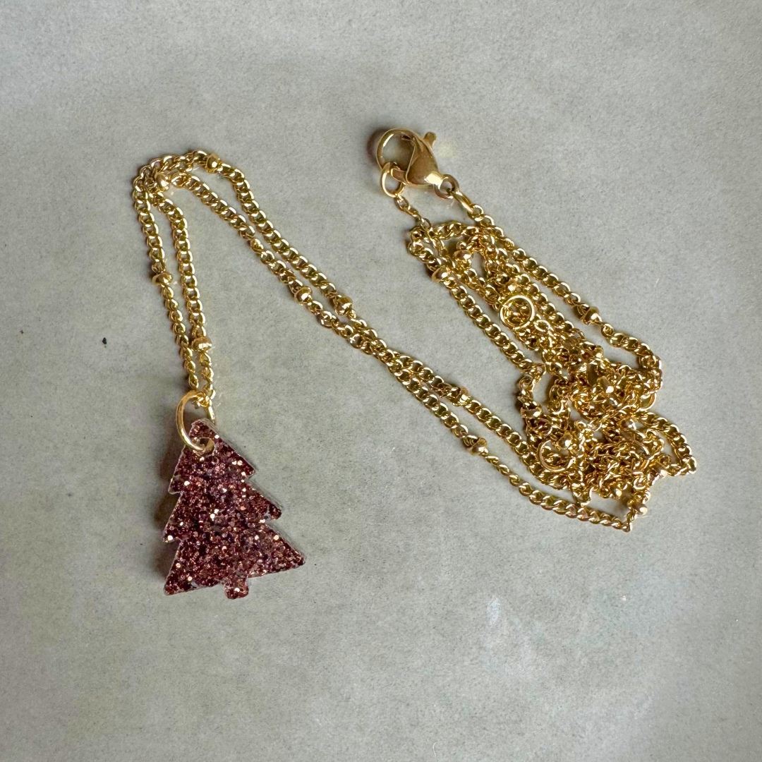 Ketting Lume Charms Glitter | Christmas Tree - Chocolate