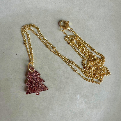 Ketting Lume Charms Glitter | Christmas Tree - Chocolate