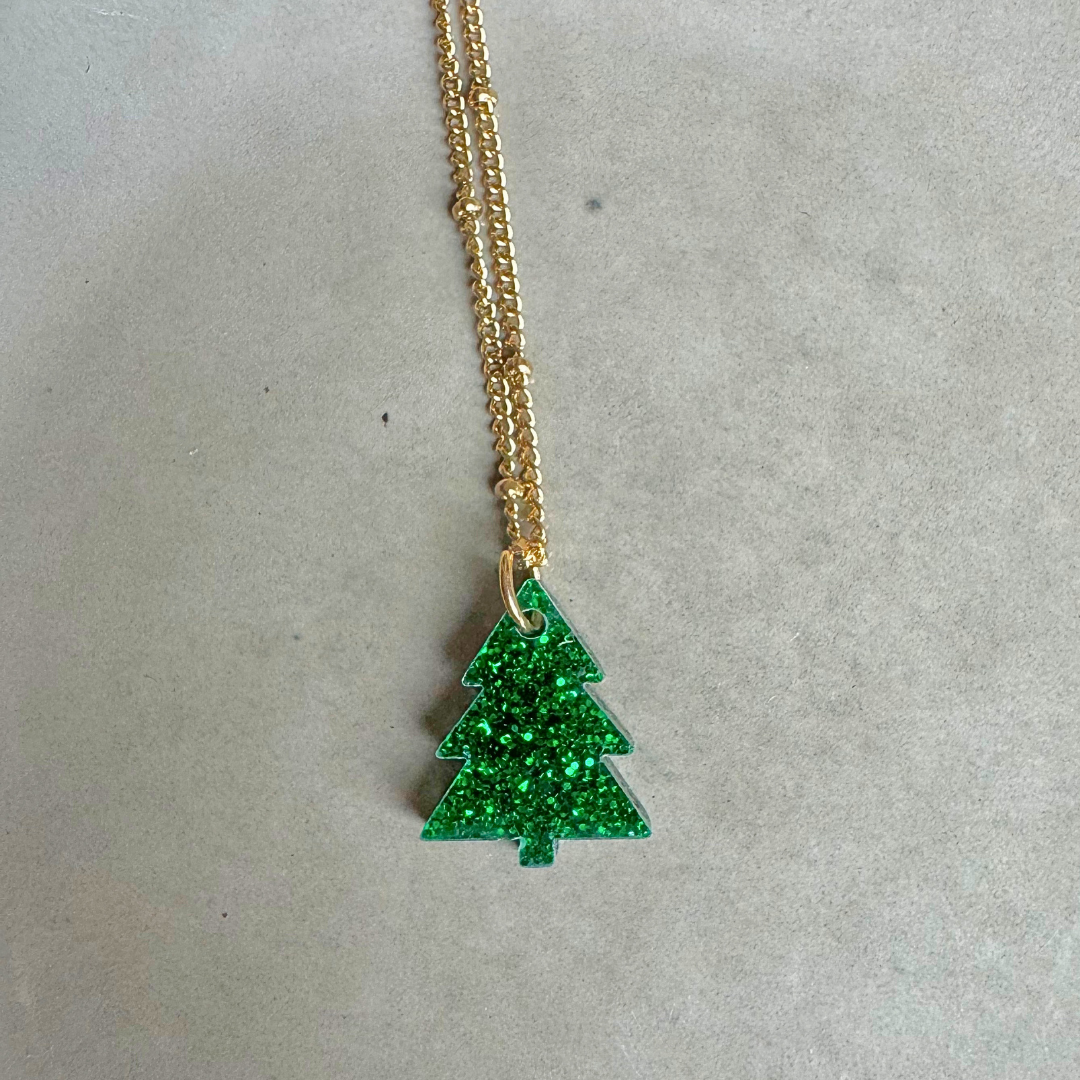 Ketting Lume Charms Glitter | Christmas Tree - Green