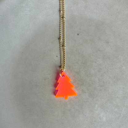 Ketting Lume Charms | Christmas Tree - Neon Pink
