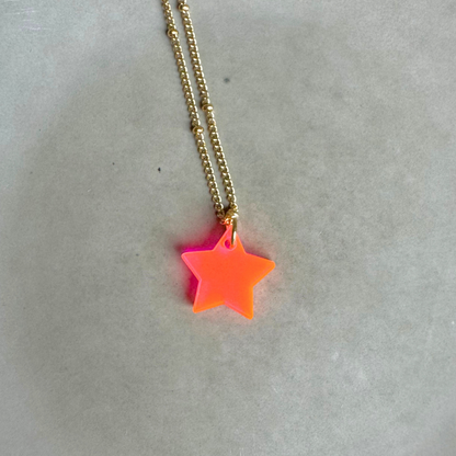 Ketting Lume Charms | Ster - Neon Pink