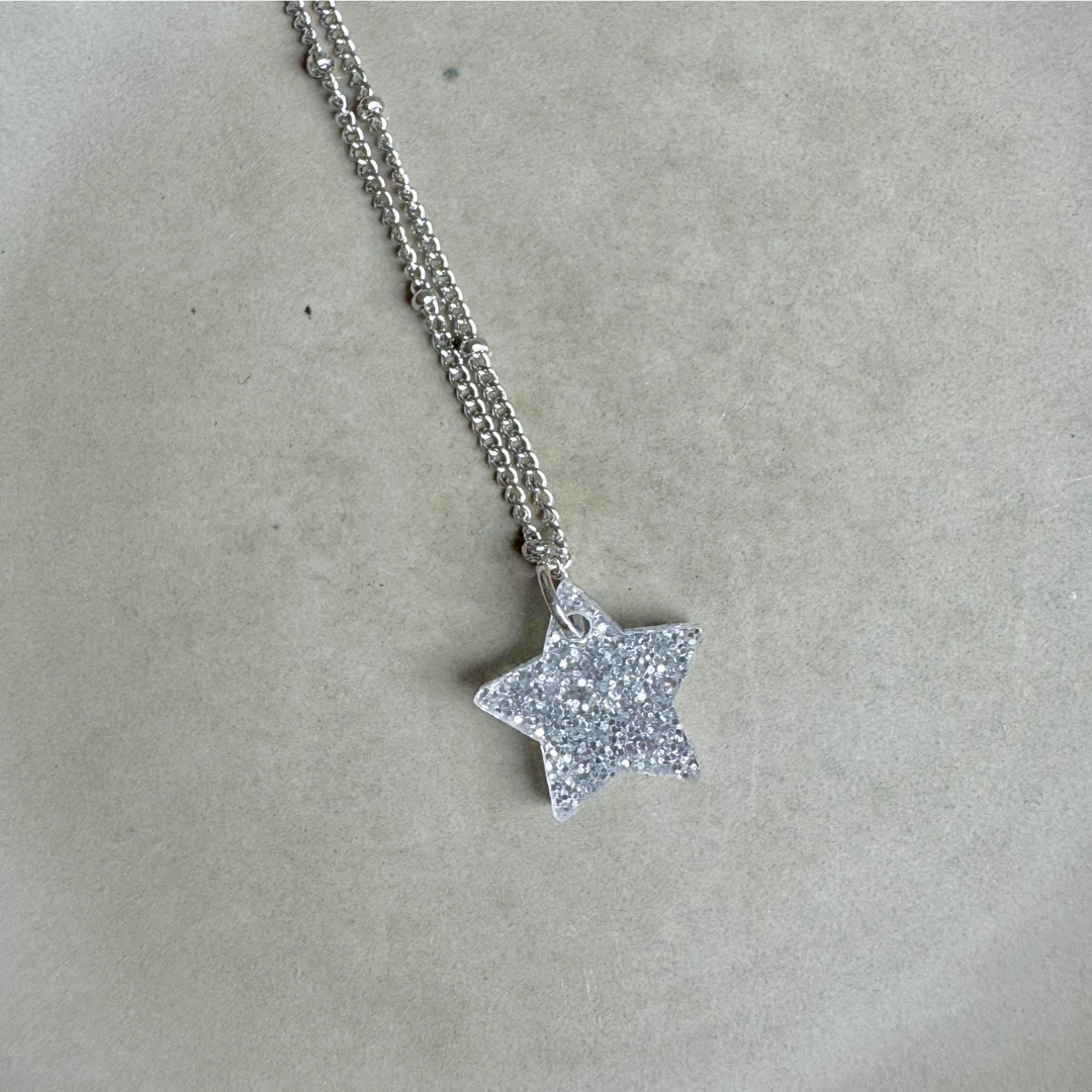 Ketting Lume Charms Glitter | Ster Zilver