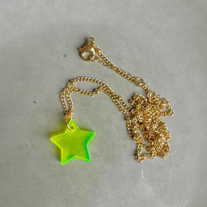 Ketting Lume Charms | Ster - Neon Yellow