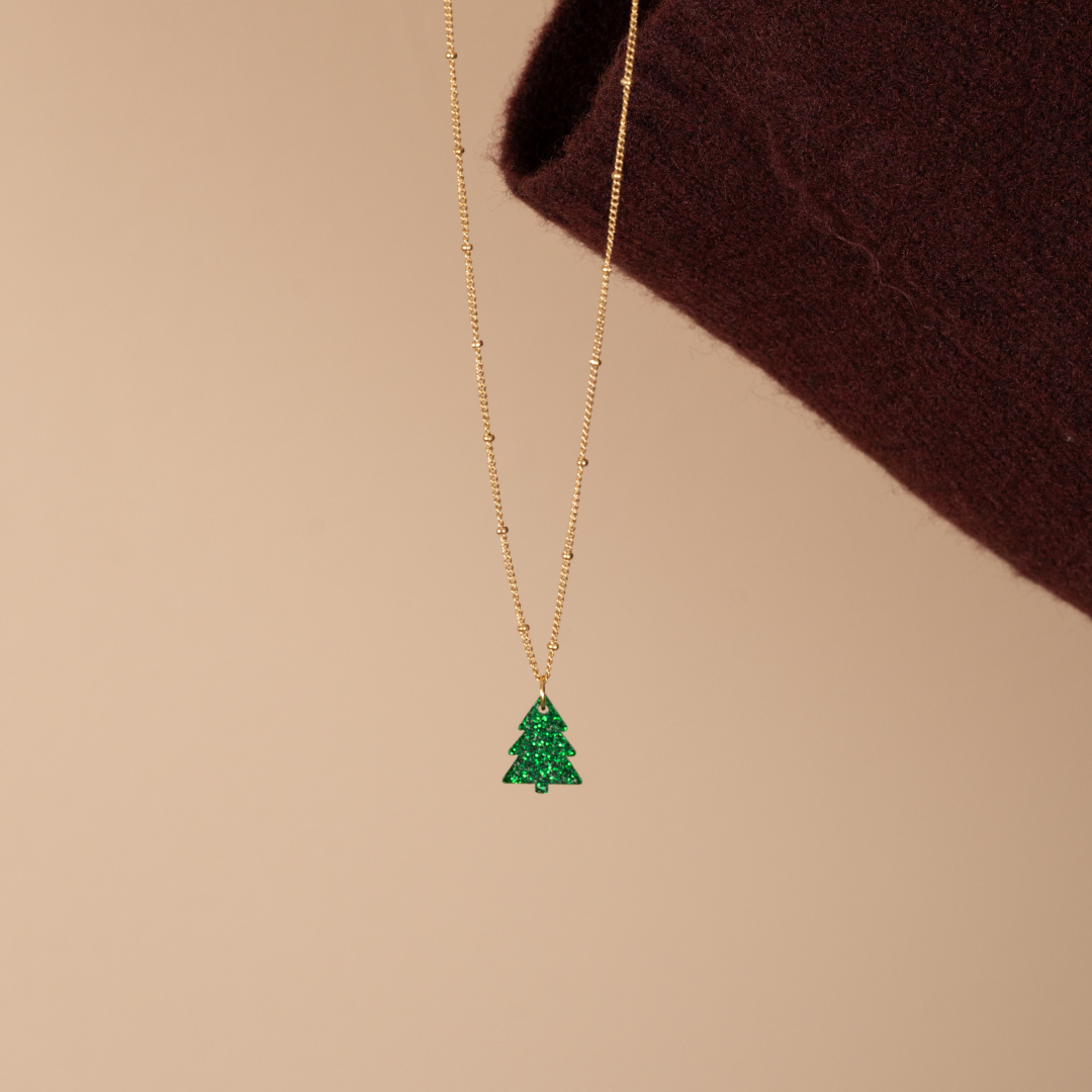 Ketting Lume Charms Glitter | Christmas Tree - Green