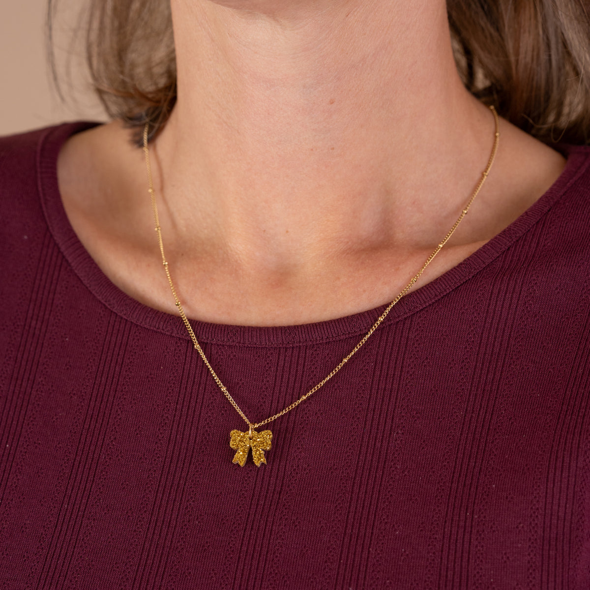 Ketting Lume Charms Glitter | Strikje - Gold