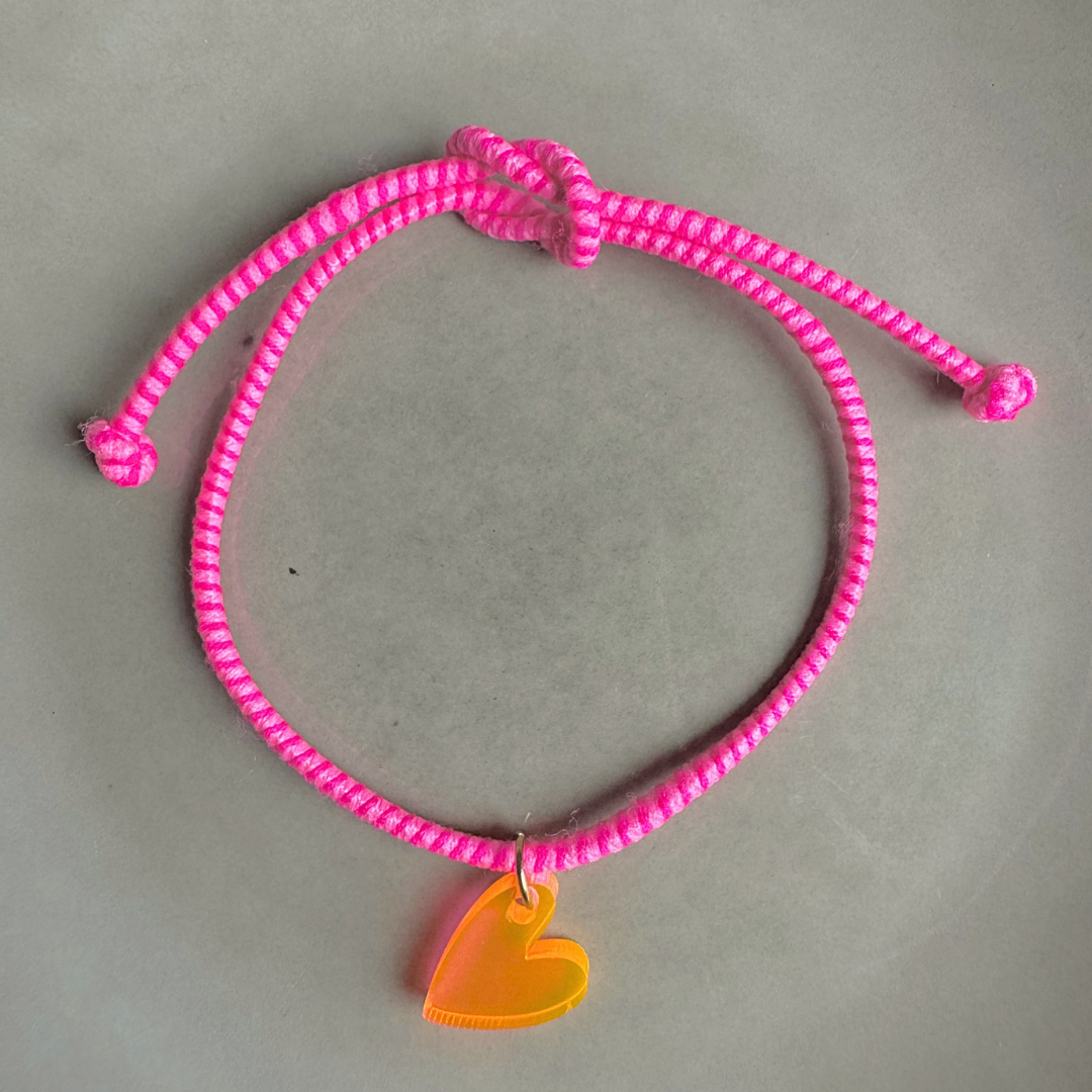 Armband  Lume Charms Fizz | Hart - Neon Orange