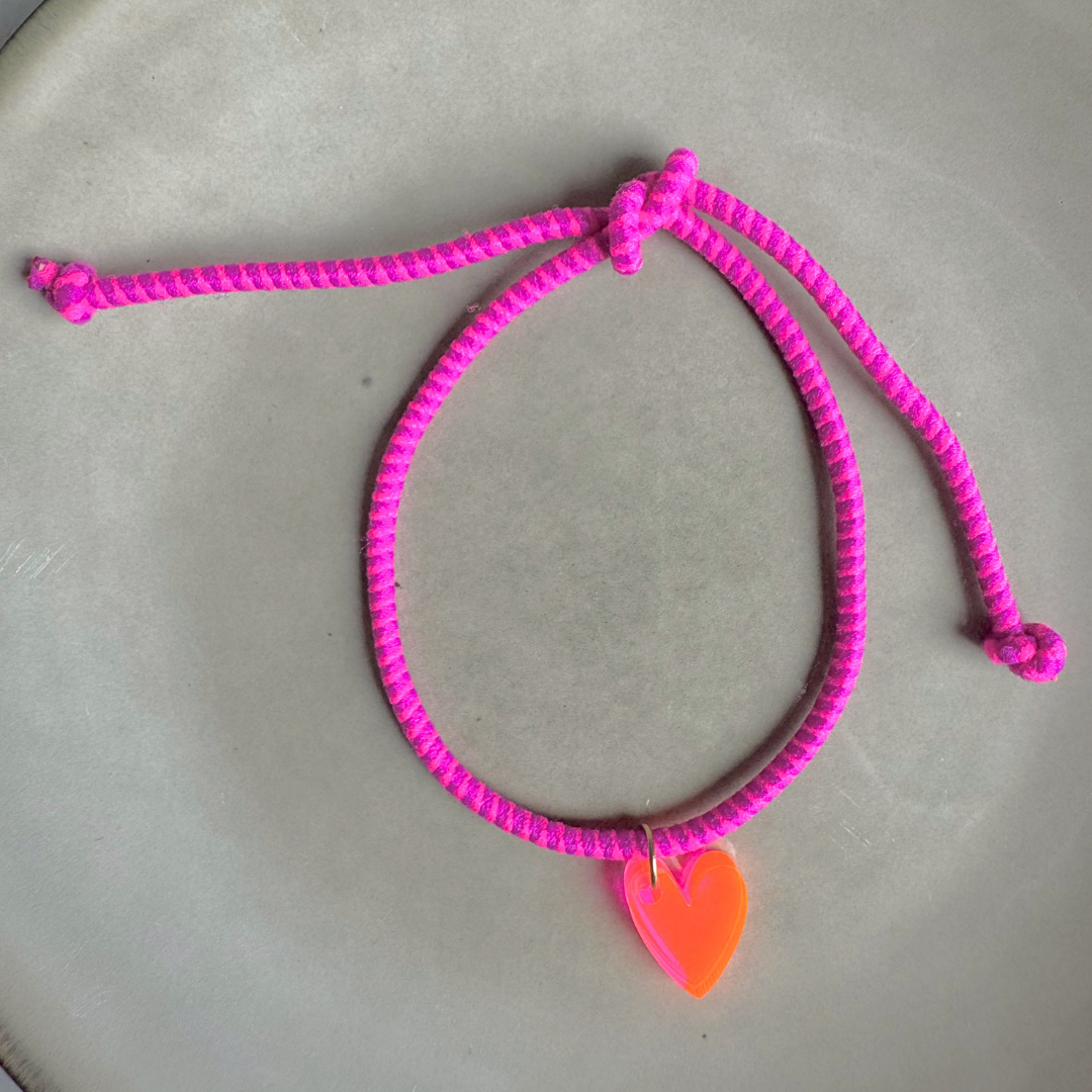 Armband  Lume Charms Fizz | Hart - Neon Pink