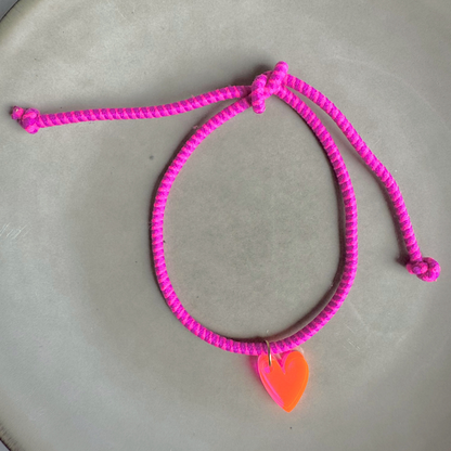 Armband  Lume Charms Fizz | Hart - Neon Pink