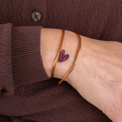 Armband  Lume Charms Glitter | Heart - Wine