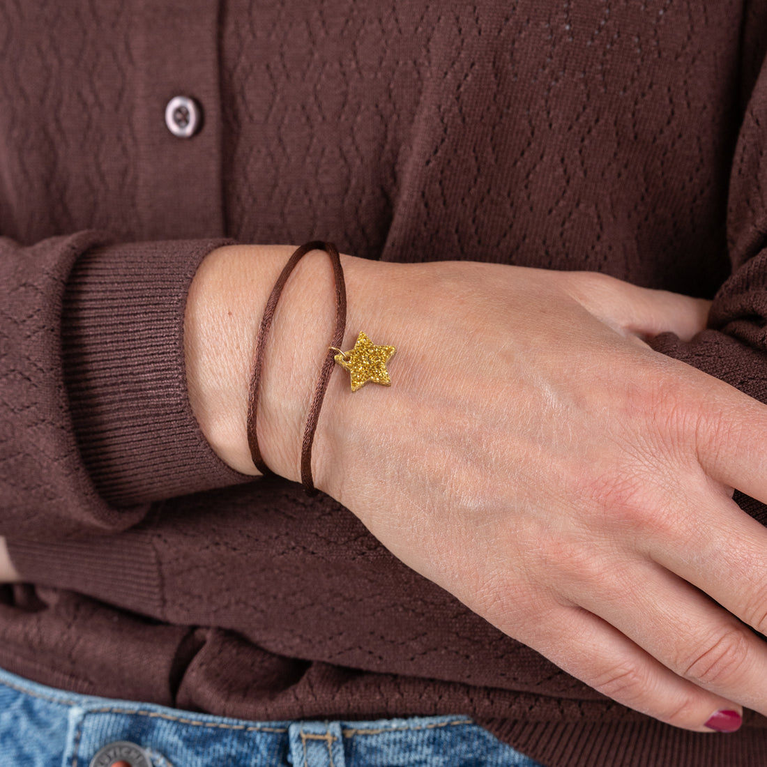 Armband  Lume Charms Glitter | Ster - Goud