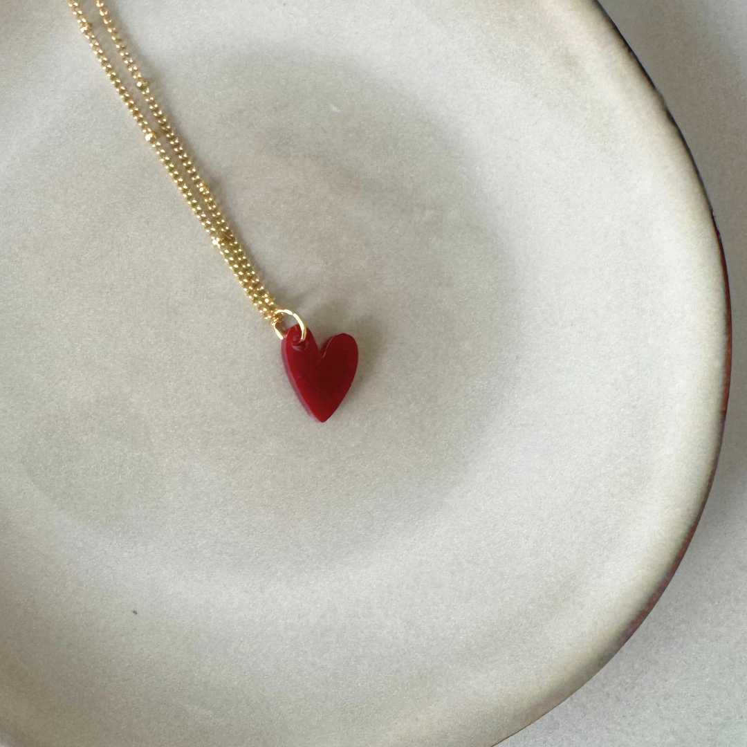 Ketting Lume Charms | Heart Burgundy